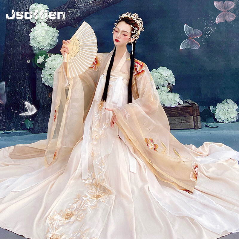 จีน Fairy Cosplay เครื่องแต่งกายผู้หญิง Tang Dynasty Princess วินเทจเลดี้พื้นบ้านโบราณชุดเต้นรำ Hanfu เสื้อผ้าสำหรั...