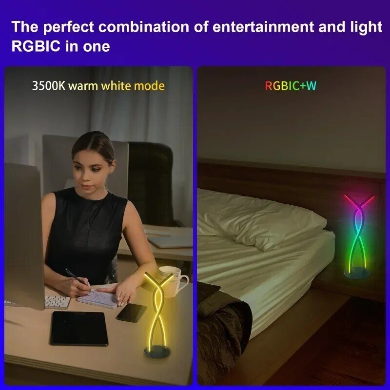 Ambient Night Light RGBIC LED Light Music Sound Control Pickup Rhythm Lamp APP Remote Control for Bedroom Esports TV Decoration
