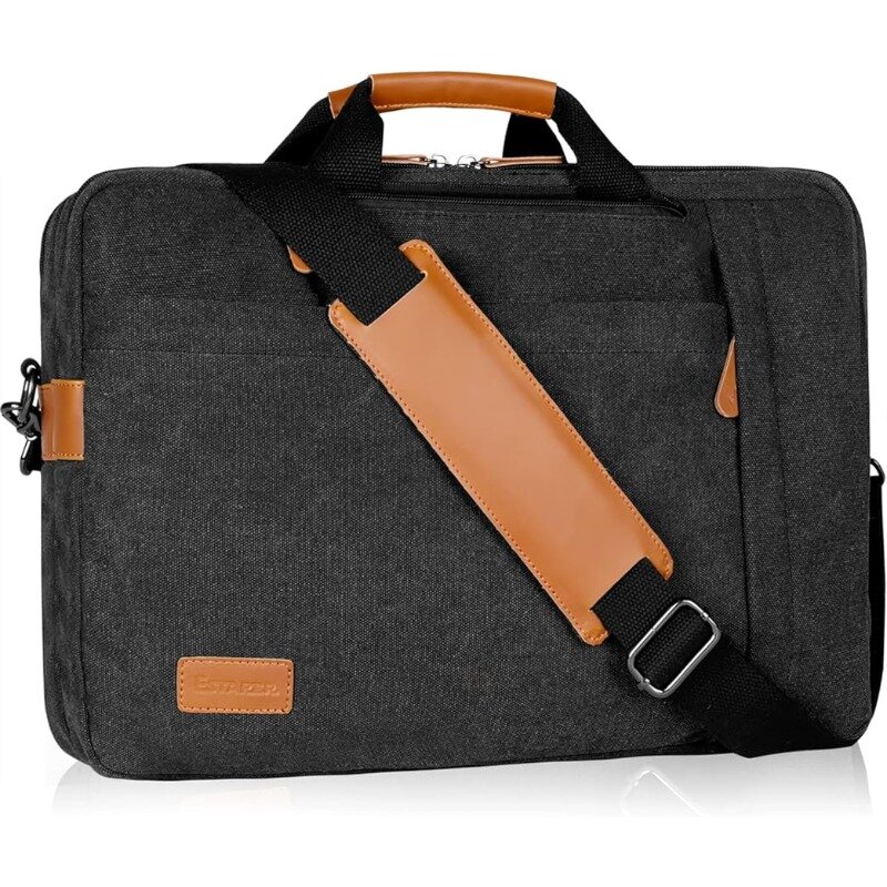 حقيبة ظهر للكمبيوتر المحمول قابلة للتحويل باللون الرمادي الداكن ، حقيبة كتف ، حقائب 3 في 1 ، 17 "، 17.3"