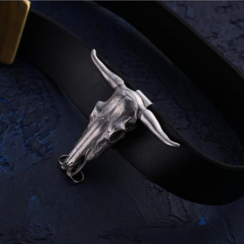 Outdoor EDC Stainless Steel Bull Head Multi-function Pocket Cutting Tool Necklace Pendant Defensive Window Breaker
