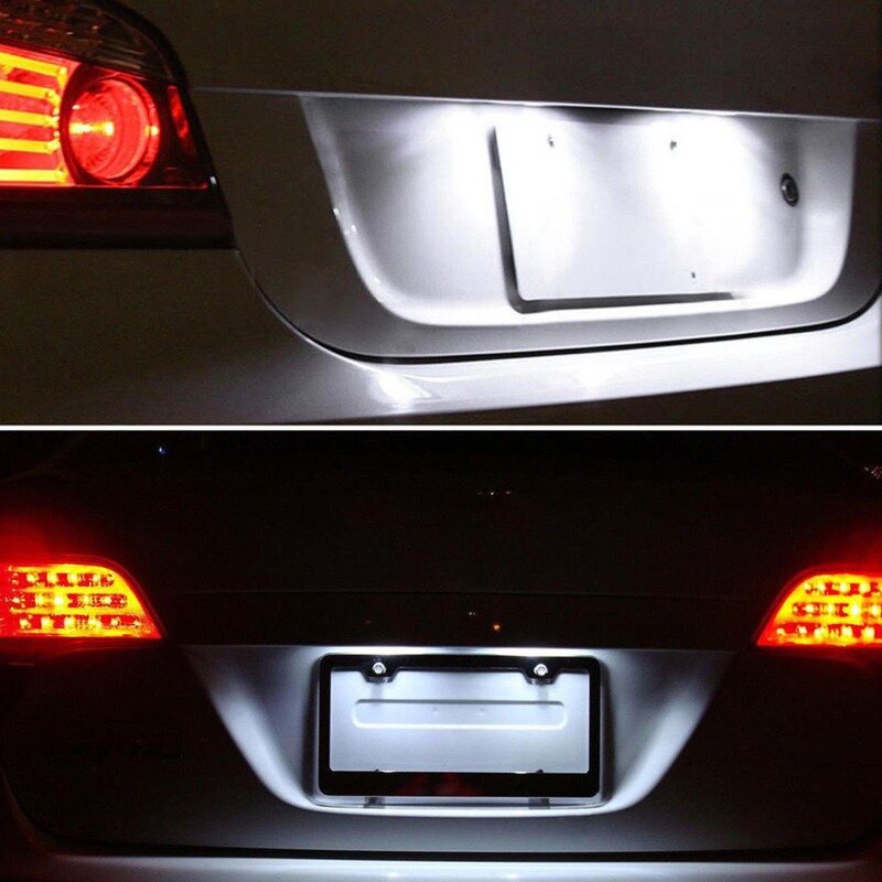 Universal Car License Plate Lights, 6 LED, 12V, Luz para caminhão, ônibus, motocicleta, segurança lâmpada de condução, 1 pc, 2pcs