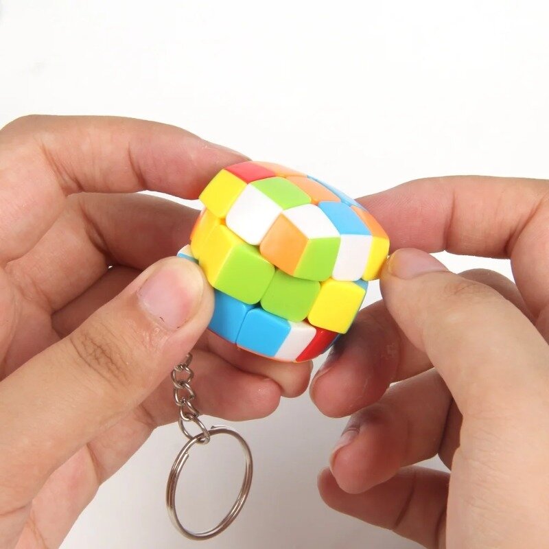 Mini cubo 3x3x3 chaveiro cubos mágicos quebra-cabeça mofangge para iniciante profissional cubo magico brinquedos para crianças