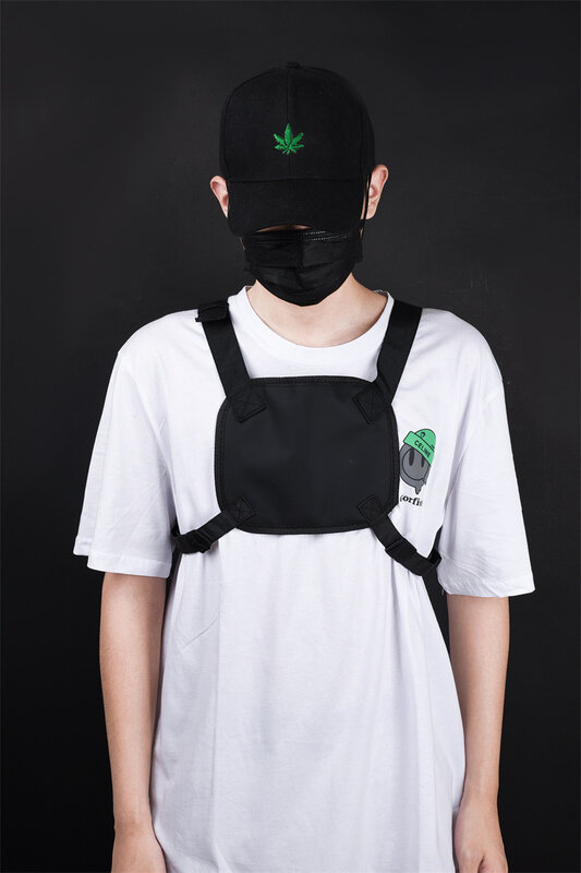 2023 Hip Hop Streetwear Brust Rig Tasche mit Anhänger hochwertige Oxford Unisex Sport weste Multifunktions-Brusttaschen Hüft taschen