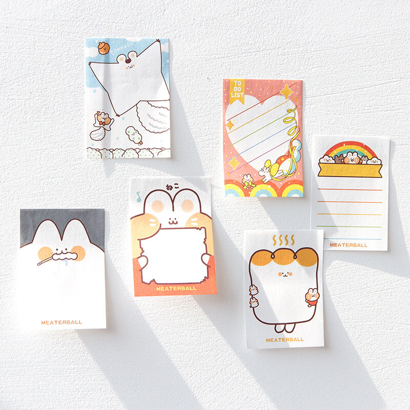 30 Sheets Animal Sticky Notes Cute Cartoon Self-stick Memo Note Memo Pad For School Classroom Office Notebook