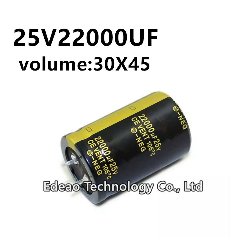 1~10pcs/lot 25V 22000UF 25V22000UF 22000UF25V volume: 30X45 30*45 mm Audio amplifier inverter aluminum electrolytic capacitor