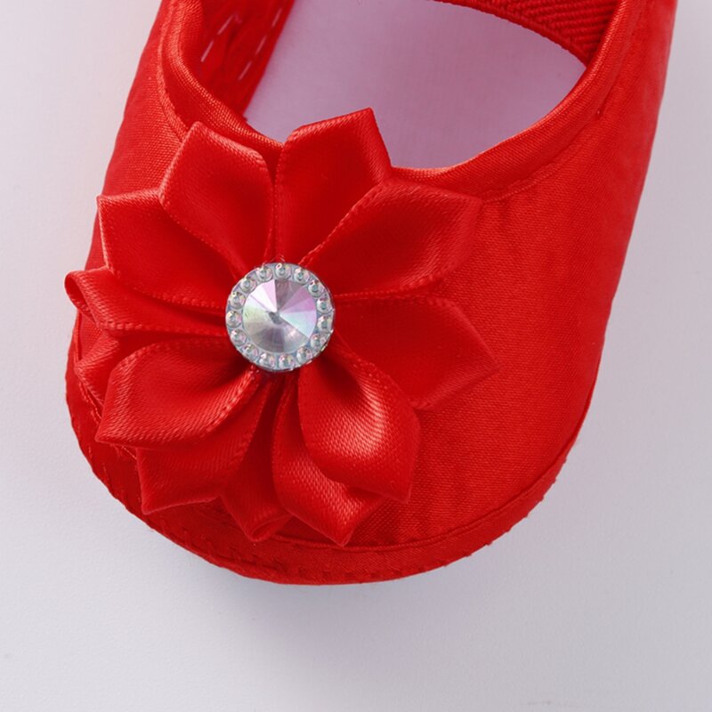 Spring Autumn Baby Girls Princess Flower Shoes Headband Set First Walker Shoe Infants Toddlers Soft Sole Anti-slip Floor Shoes