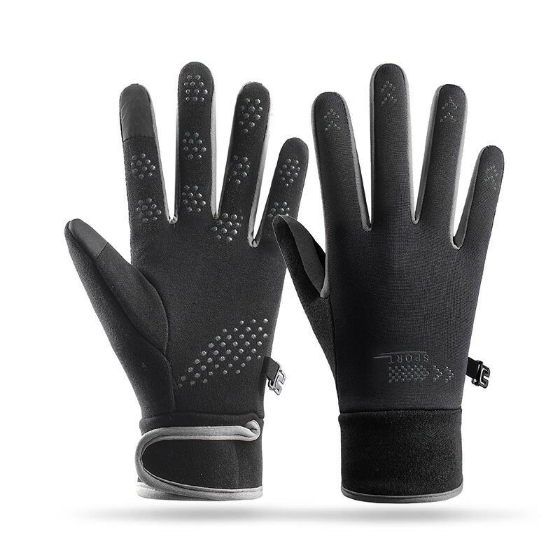 Мужские зимние теплые перчатки, ветрозащитные и бархатные плотные Нескользящие деловые перчатки для вождения и езды с сенсорным экраном, новинка 2023