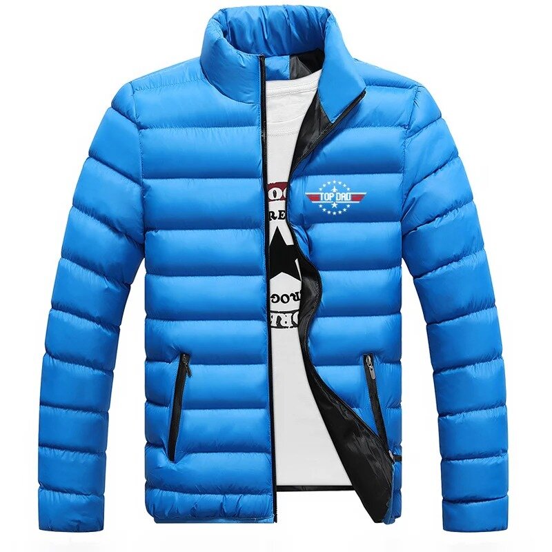 TOP DAD TOP GUN Movie Men's Autumn and Winter Printing Stand Collar Four-color Cotton-padded Jacket Keep Warm Coats Tops
