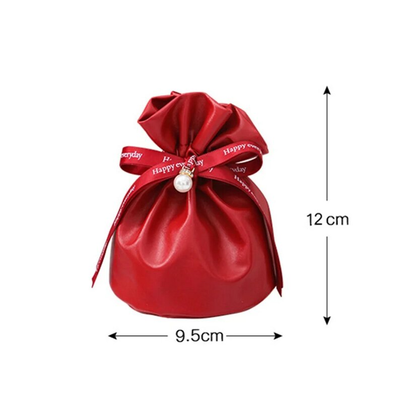 Interrupteur sac à bonbons en cuir PU, sacs cadeaux à strass pour fête de mariage, fournitures d'emballage de pâtisserie, poche à cordon de proximité portable