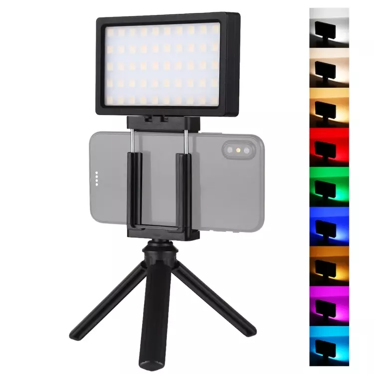 Nieuwe 100 Led 800lm Rgb Full Color Dimbare Led Kleurtemperatuur Vlogging Op Camera Licht Fotografie Vul Licht