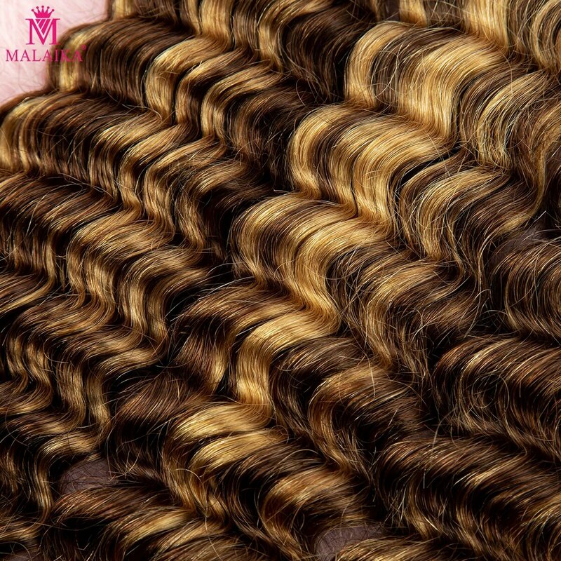 28 In 4/27 Color Deep Wave Bulk Human Hair for Braiding No Weft Virgin Hair Curly Human Braiding Hair Extensions for Boho Braids