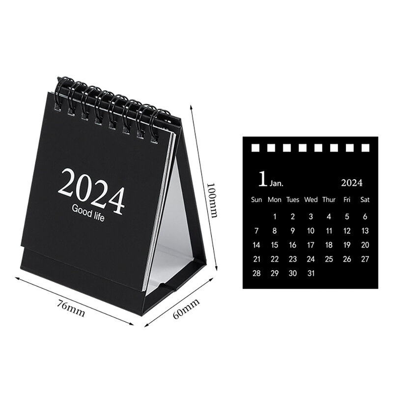 2024 Kalender zeit management tragbarer Tages plan von August bis Dezember mit Doppel draht bindung Drop Shipping