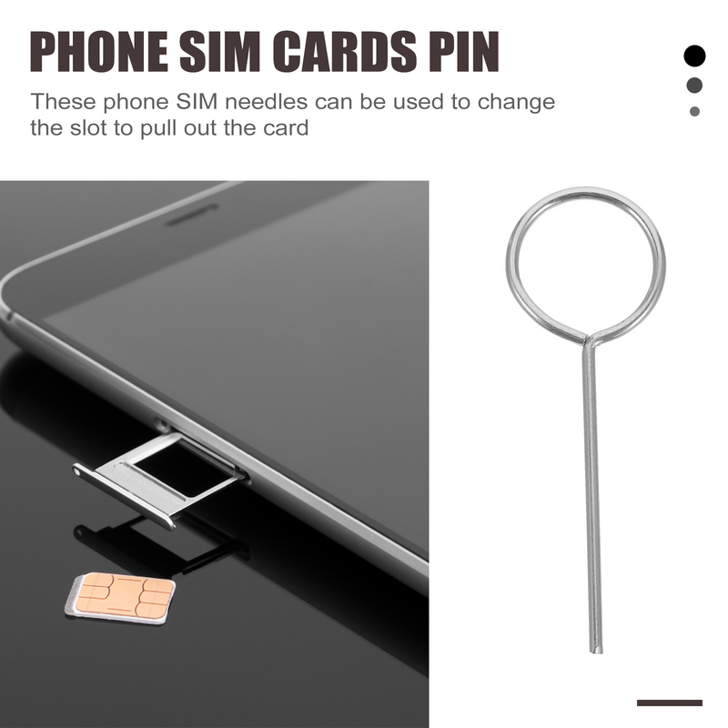 Removedor de cartão do telefone móvel, Sim Opener, Pin Key Tool, Agulhas convenientes, Smart Removal Cards, Bandeja Eject, Removendo Chip, 100pcs