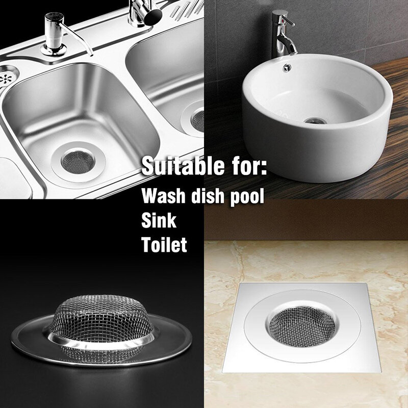 Filtro per lavello da cucina filtro per lavello in rete di acciaio inossidabile strumento per scorie alimentari bagno foro di scarico a pavimento trappola per filtri tappo per capelli