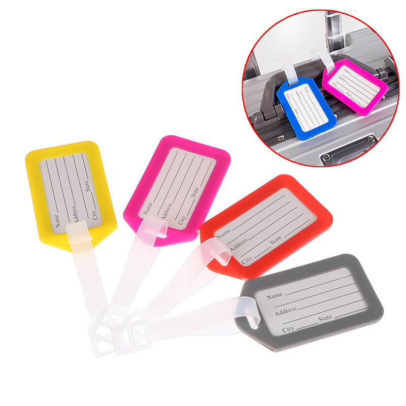 10pcs Luggage Tag Suitcase Luggage Label Baggage Boarding Bag Tag Portable Name ID Address Holder Travel Accessories
