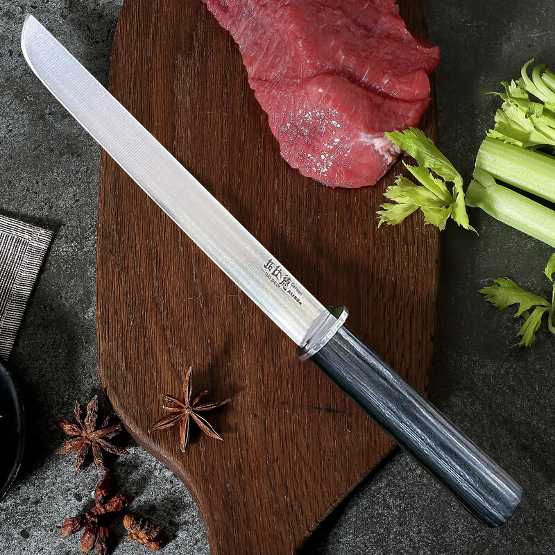 Нож для суши 9 дюймов, сашими, японский нож для чистки овощей, кухонный нож для мясника, нож для нарезки костей, Мясницкая посуда с крышкой
