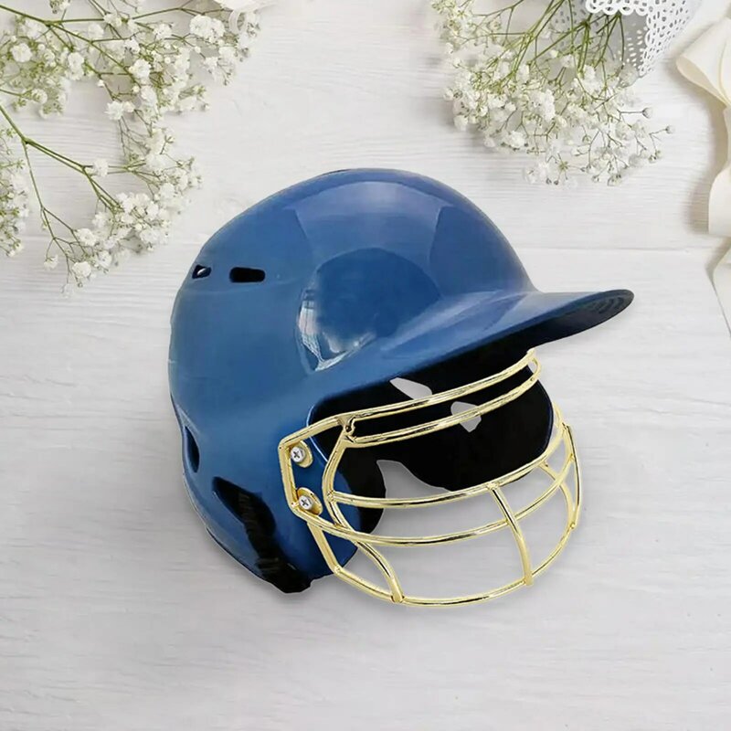 Helm pemukul, helm pelindung wajah bisbol penglihatan lebar Universal logam Softball untuk bisbol Softball