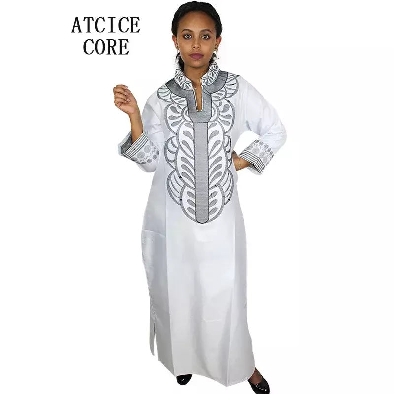 Sukienki afrykańskie dla kobiet dashiki miękki haft desing długa sukienka bez szalika