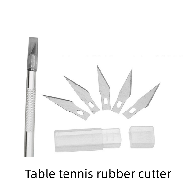 Tabla de cortar de goma para tenis de mesa, tubo de rodillo de PVC, cuchillo y cuchillas de corte de aleación de aluminio, Kit de herramientas DIY para raqueta de tenis de mesa