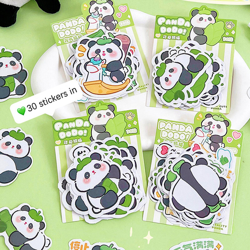 30Sheets Cute Kawaii Cartoon Capybara Panda Stickers Creative Diary Decoration Stickers Stationery Office School Children Gifts