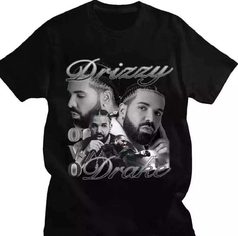 Nuova t-shirt Rapper Portrait Xiaoxiao Drake stampato 100% cotone t-shirt oversize retrò a maniche corte Hip-Hop Street Cool Top