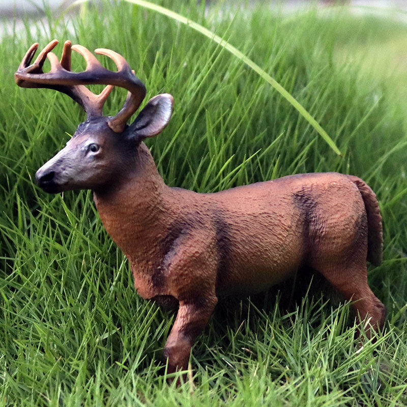 Solid จำลองสัตว์ป่า World รุ่นขนาดใหญ่สีขาวกวางคริสต์มาส Elk เด็กของเล่นตกแต่ง