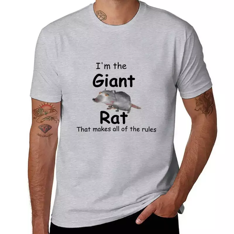 I'm the Giant Rat Rat Filme T-Shirt para Homem, Camisetas Brancas para Rapaz, Roupa Kawaii, Pack