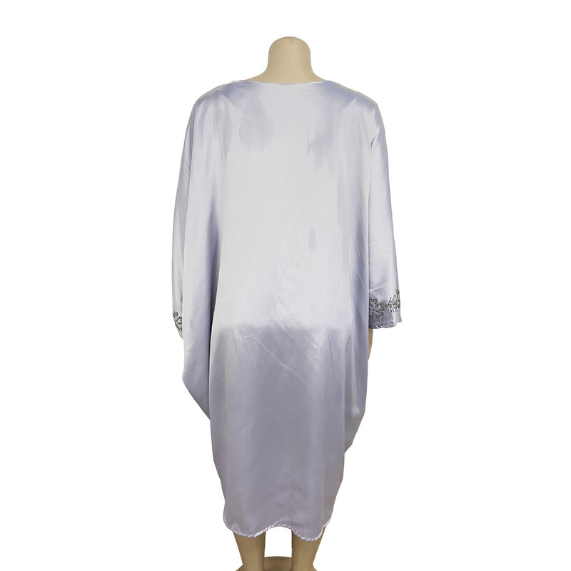 2023 Autumn and Winter New Satin Hot Diamond Bat Sleeve Dress African Women's Dress 3101#