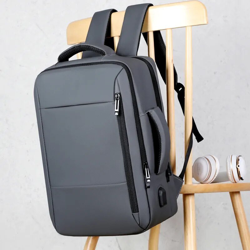 Вместительный рюкзак для мужчин, мужской водонепроницаемый ранец для ноутбука с USB-зарядкой, деловой дорожный чемоданчик