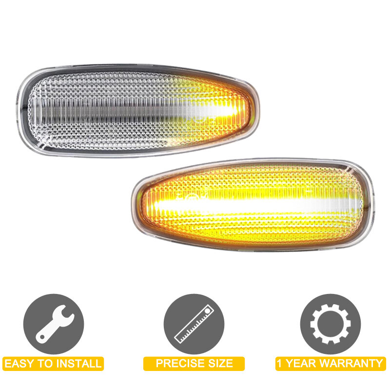 Conjunto de lámpara de marcador lateral LED, luz intermitente secuencial, lente transparente, 12V, para Hyundai i30, Azera, Elantra, Avante