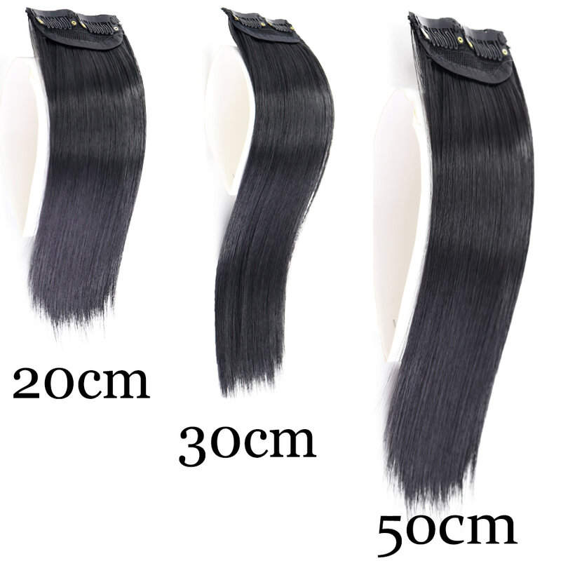 Merisi hair-合成ストレートヘアパッド,ポシェット,2つのクリップ,ボリュームを増やす,トップサイドカバー