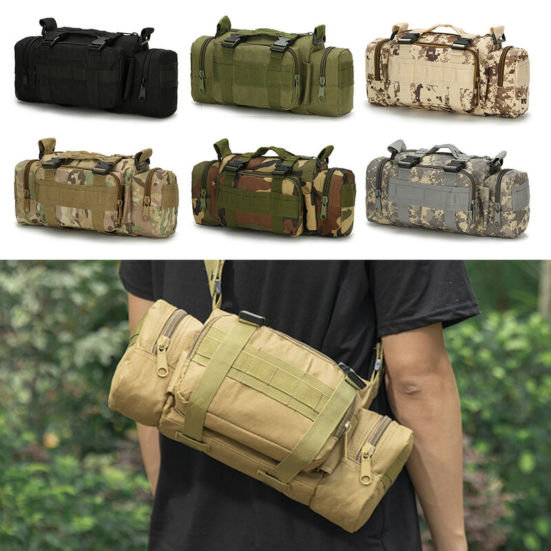 600D Outdoor Waist Bag Waterproof Oxford Climbing Shoulder Bags Military Tactical Fishing Camping Pouch Hiking Running Bag