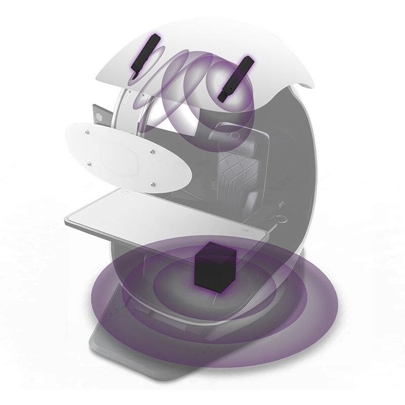 Cooler Master Orb X White Silla de juego con control remoto, cabina multifuncional envolvente