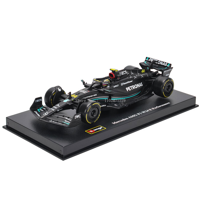 Bburago-Coche de aleación fundido a presión, vehículo de competición 1:43 W14 2023 44 # Hamilton mercedes-amg Petronas F1 Team #63