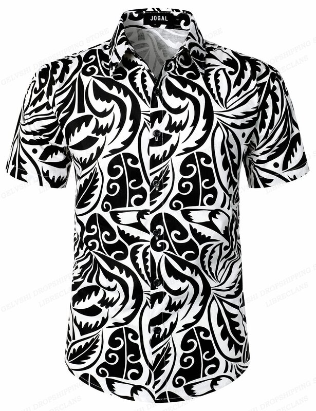 Blusa Floral Havaiana Masculina e Feminina, Cuba Lapel, Camisa de Praia, Roupa de Flor, Blusa Vocacional
