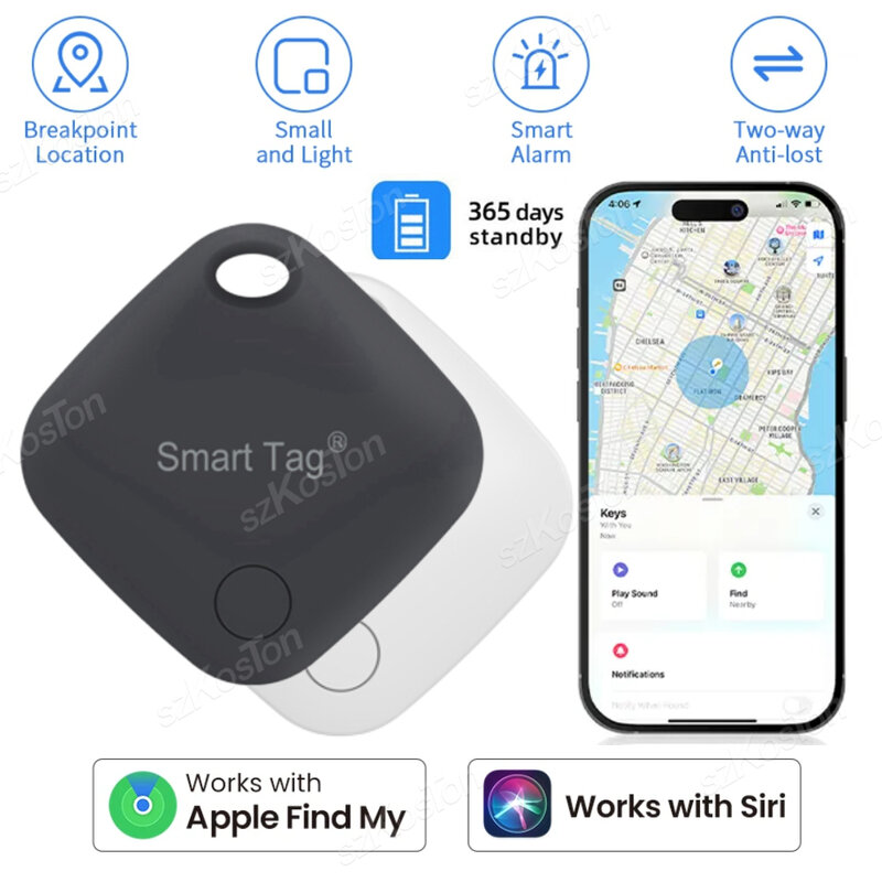 GPS rastreador de Etiqueta inteligente de larga distancia para buscador de llaves de etiqueta aérea, billetera para mascotas, alarma antipérdida, Mini localizador, funciona con iOS, Find My