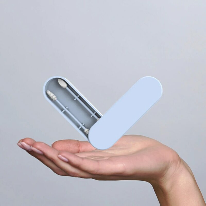 reusable cotton swabs Silicone ear pick spiral cleaner tool  Portable Silicone Swab Clean Sticks Buds Lip Eyeliner Makeup