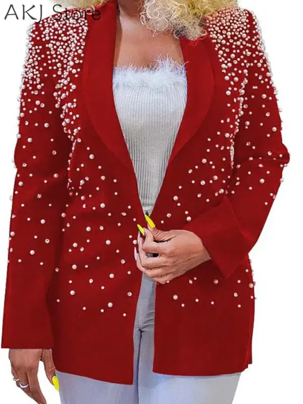 Blazer de trabalho feminino manga comprida frisado, casaco elegante, mulheres