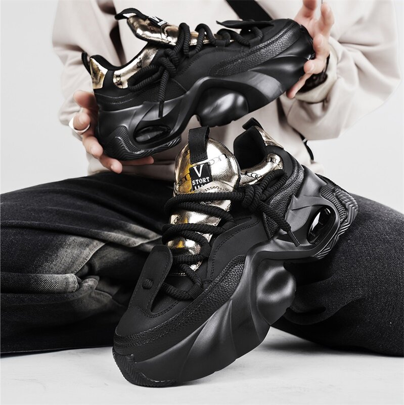 Schoenen Voor Heren 39-44 Platform Fashion Sneakers Outdoor Comfort Hardloopschoenen Draagbare Antislip Heren Papa Schoenen