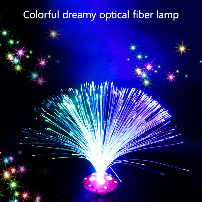 LED Fiber Optic Lamp Multicolor Starry Sky Night Light Fireworks Lights Holiday Wedding Centerpiece Atmosphere Lamp Home Decor