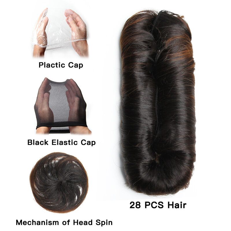 Bundel rambut manusia keriting 28PCS bundel jalinan rambut Brasil dengan penutup bundel rambut manusia pendek untuk ekstensi rambut Remy wanita
