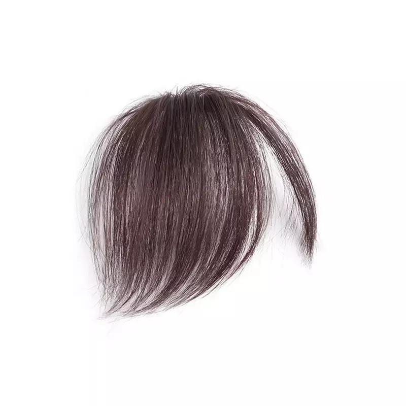 Natural Forehead Invisible Clip-in Fake Oblique Bangs Wig Seamless Synthetic Bang Hairpieces Extension