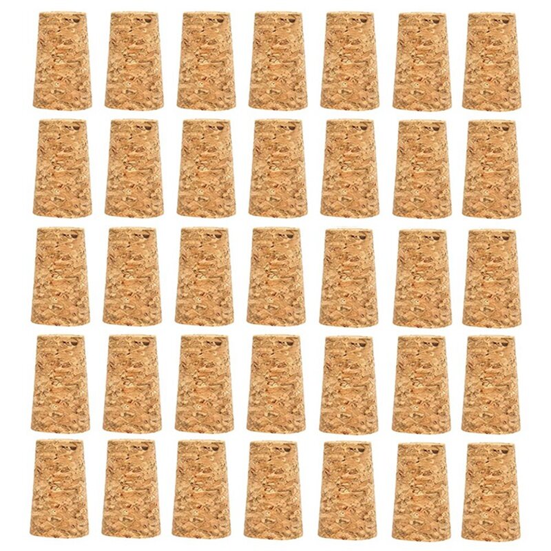 Soft Corks 35 PCS Tapered Cork Wooden Stopper For Homemade Wine Making DIY Craft,Grape Wine Or Beer Bottle Replacement