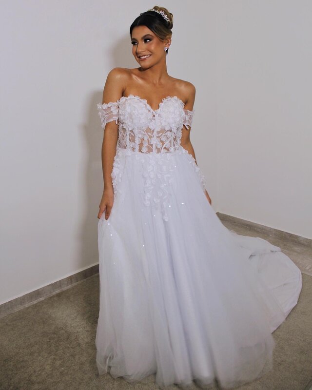 Gaun pernikahan ukuran besar 2023 gaun pengantin antik renda A-line Sweetheart putih gaun pengantin gaun pengantin vestido de novia ZJ029
