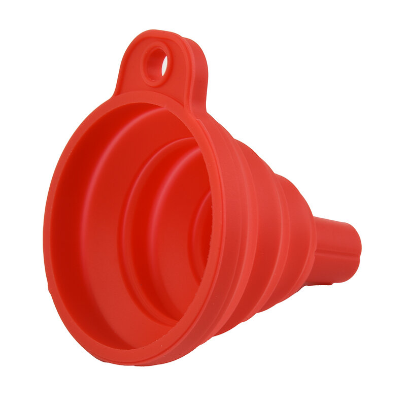 Universal Car Funnel Oil Fuel Red Silicone Suspended 1 Pcs 7.5cmX8cm Collapsible Diesel Folded High Quality New