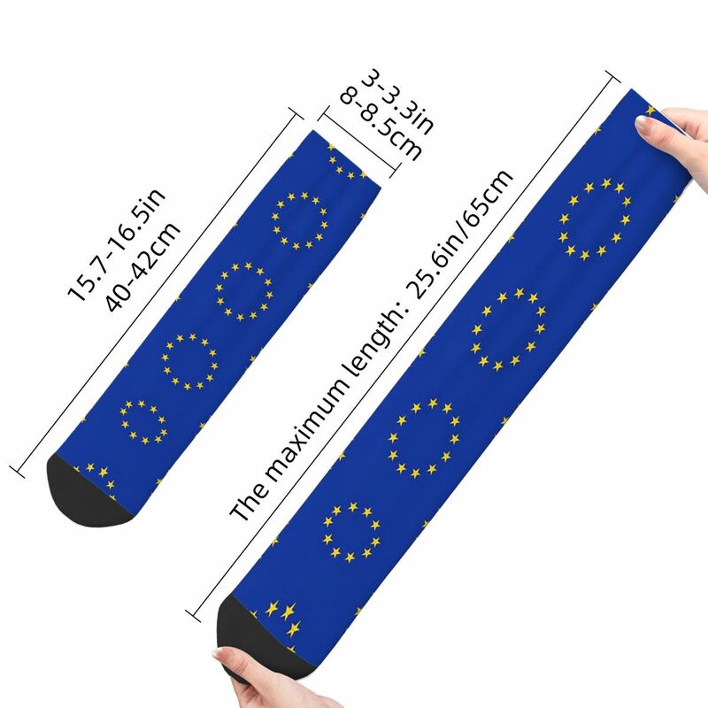 All Seasons Crew Stockings EU Europe European Union European Flag EU Stars Socks Hip Hop Long Socks Accessories for Men Women