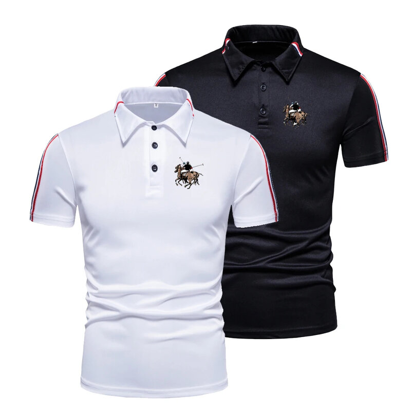 HDDHDHH-Polo imprimé avec logo de golf pour homme, haut de marque, t-shirts d'été, vêtements d'affaires décontractés, nouveau