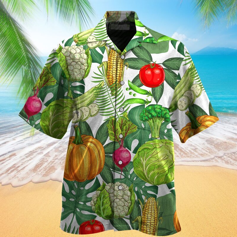 남성용 페이즐리 프린트 하와이안 셔츠, 국가적 특성, 시원한 자연, 여름 캐주얼 단추 업 하와이 셔츠