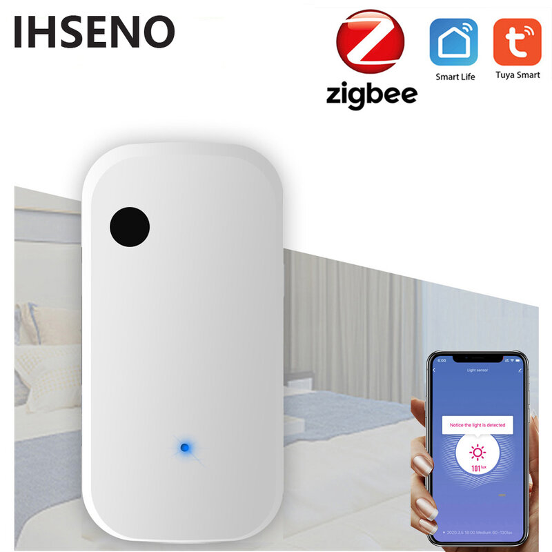 IHSENO Tuya ZigBee Sensor de iluminación inteligente para el hogar, luz WiFi, Control de enlace, automatización de brillo