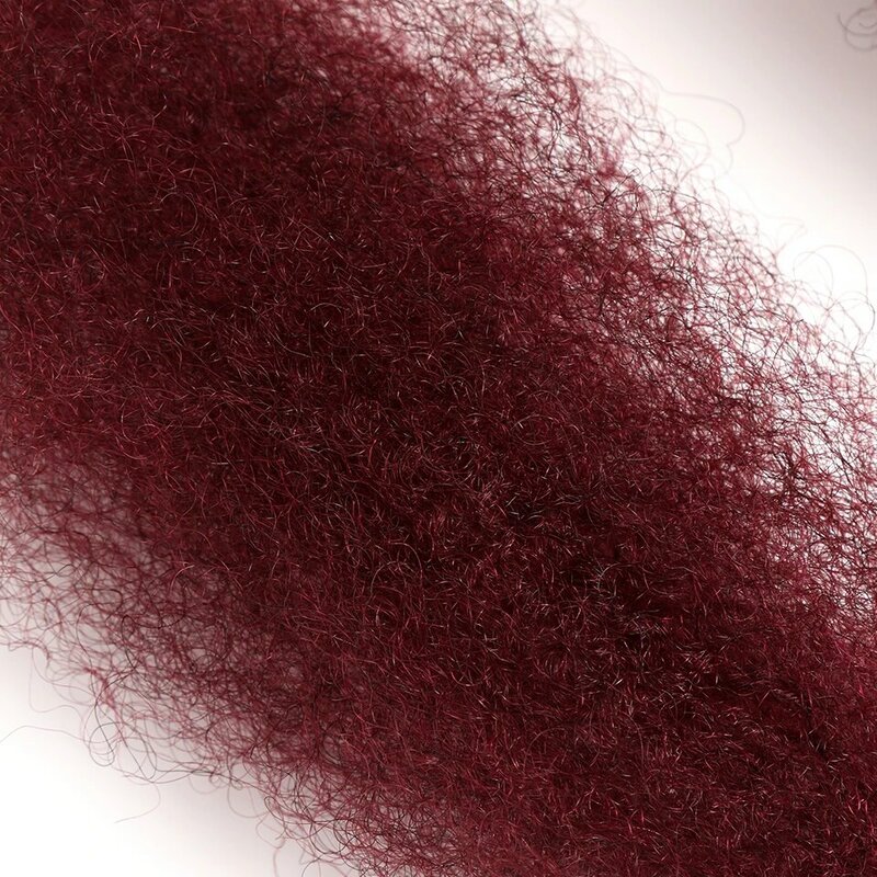 99J czerwone Afro perwersyjne ludzkie włosy hurtowo do oplatania 1 wiązka 50 g/sztuka czerwone warkocze bez wątku 10 Cal krótki czarny loki przedłużanie